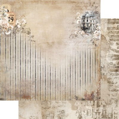 Papel decorativo vintage com padrão listrado e flores