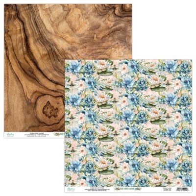 Folhas de papel para scrapbooking com padrões de madeira e floral