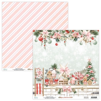 Papel de decoração natalícia com motivos de Natal e padrão rosa
