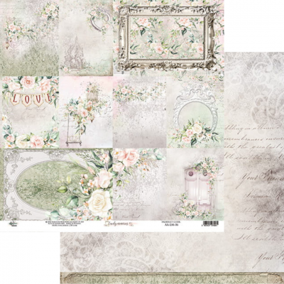 Papel decorativo com padrões florais vintage em tons pastel