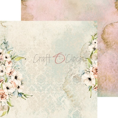 Papel decorativo duplo com padrão floral e texturas em tons pastel