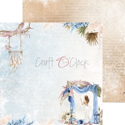 Papel decorativo com design temático de noiva e texto 'Craft O'Clock'