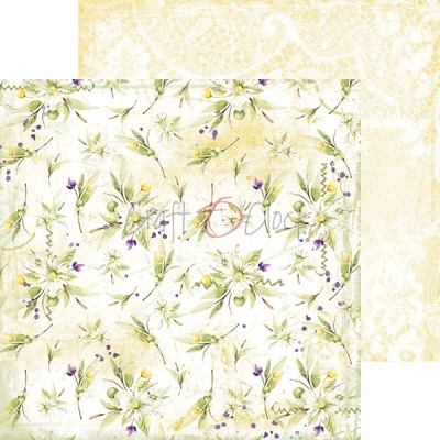 Papel decorativo com padrão floral em tons claros e fundo bege texturizado