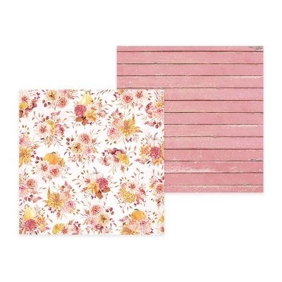 Folhas de papel decorativo para scrapbook com padrão floral e riscas cor de rosa
