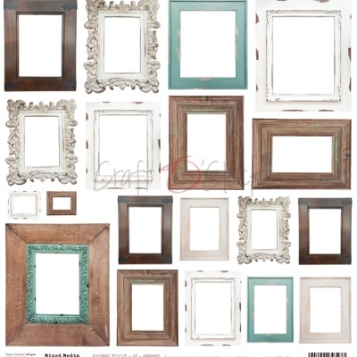 Coleção de molduras fotográficas decorativas vazias em várias cores e texturas