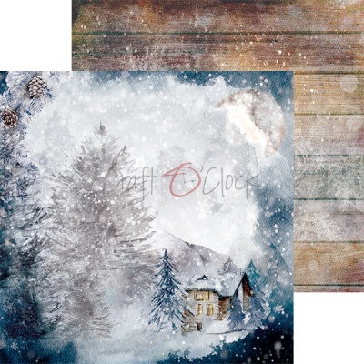 Papéis decorativos para scrapbook com tema de inverno e madeira envelhecida