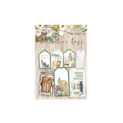 Etiquetas decorativas em papel com temas naturais e textos diversos