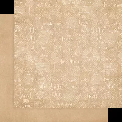 Papel de parede bege com padrão de textos manuscritos e desenhos infantis em branco