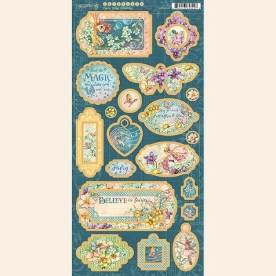 Folha de autocolantes decorativos com temas de fadas e borboletas