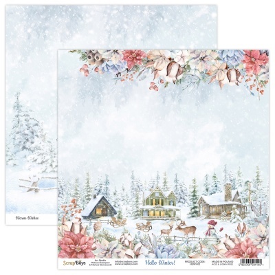 papel decorativo de inverno com casas e árvores de natal