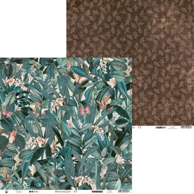 Dois papéis de parede com padrões de folhas e borboletas verdes e rosas e padrão marron com folhas pequenas