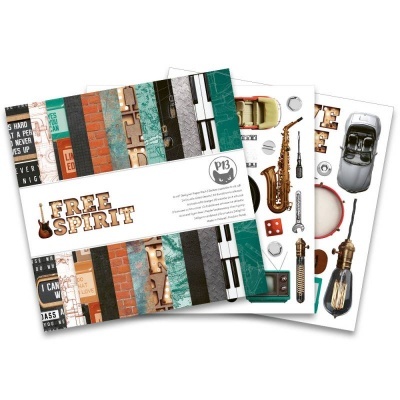 Papel decorativo FREE SPIRIT com padrões variados e ilustrações diversas