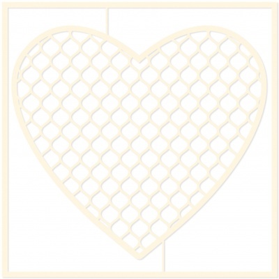 Estrutura branca em forma de coração com padrão de treliça