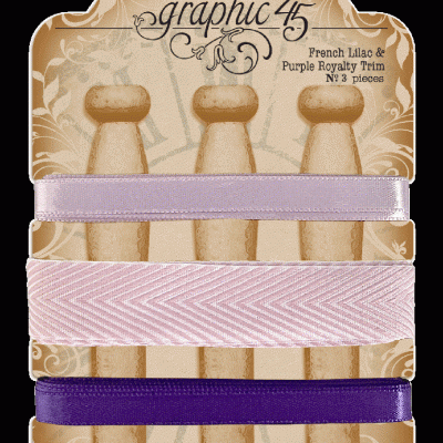 Pacote com três fitas decorativas lilás e roxa