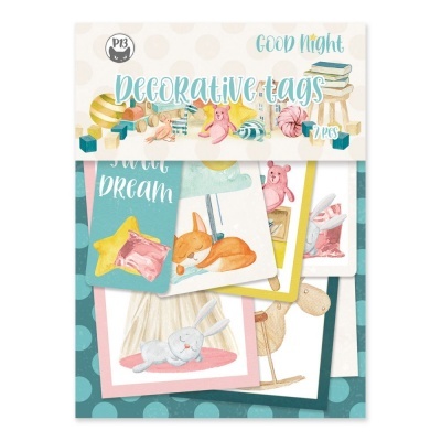 Pacote de etiquetas decorativas com ilustrações de animais e texto em tons pastel