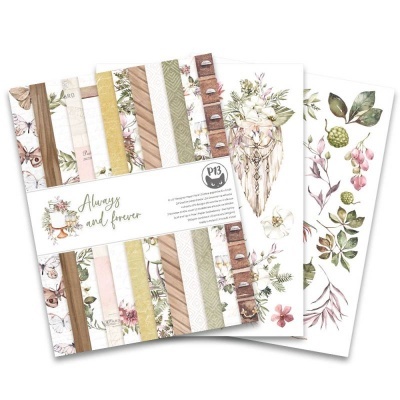 Conjunto de papéis decorativos com padrões florais e texturas pastel
