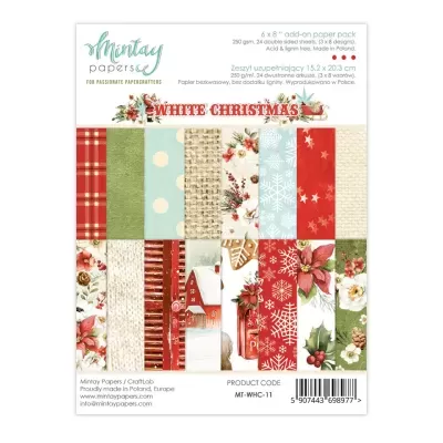 Papéis decorativos natalícios Montay Papersy 'White Christmas' com diversos padrões e cores