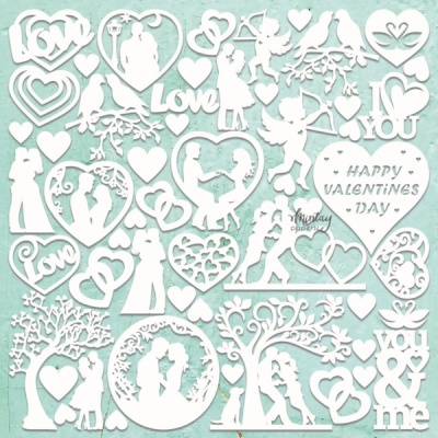 Decorações brancas em madeira com temática de amor e Dia dos Namorados