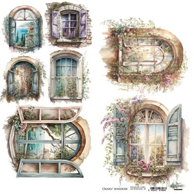 Várias janelas rústicas em pedra decoradas com flores e persianas em tons naturais.