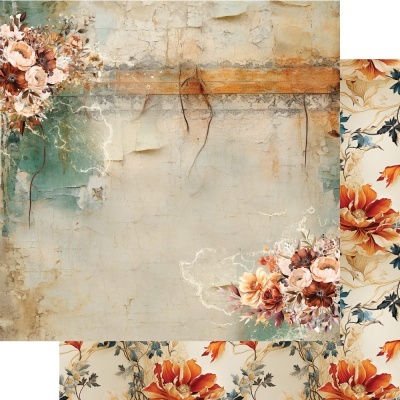 Papel de parede floral decorativo com fundo antigo e texturizado