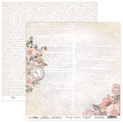 Folhas de papel decorativo vintage com texto e motivos florais em tons rosas e bege