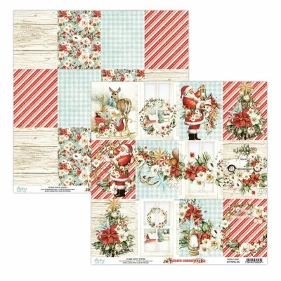 Papel decorativo de natal com padrões e imagens festivas