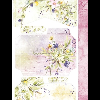 Moldes para caixa floral com fundo rosa texturizado