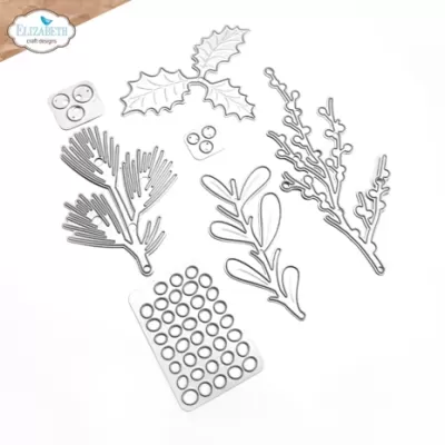 Conjunto de moldes metálicos para corte com formas de plantas e bagas