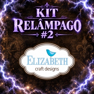 Texto KIT RELÂMPAGO #2 com logótipo Elizabeth craft designs e fundo de relâmpagos