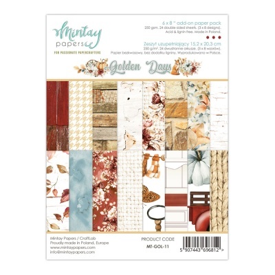 Pack de papel de scrapbook Mintay Papers com padrões florais e texturas decorativas