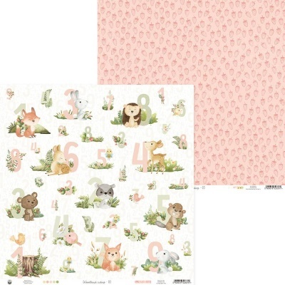 Papel decorativo com animais da floresta e padrão rosa