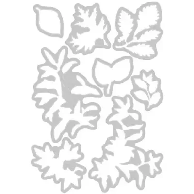 Moldes para artesanato com formatos de folhas cinza claras