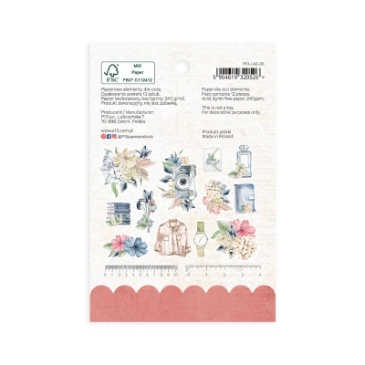 Pacote de autocolantes decorativos com flores e objetos vintage em tons pastel