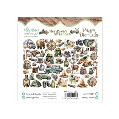 Recortes em papel com tema de atividades ao ar livre para manualidades