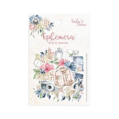 Autocolantes Lady's Diary com objetos vintage e flores em tons pastel