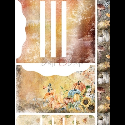 Padrões de outono com abóboras, flores e folhas para artesanato