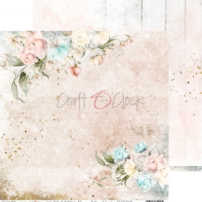 Papel decorativo com padrão floral e texto Craft O'Clock