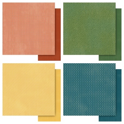 Quatro tipos de papel decorativo colorido com diferentes padrões