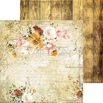 papel de decoupage floral vintage e madeira