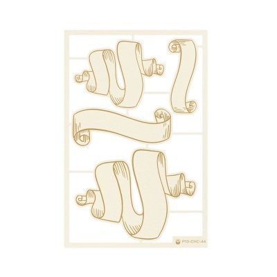 Folha com desenhos dourados de fitas onduladas estilo pergaminho