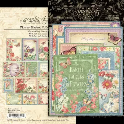 Conjunto de cartões decorativos para scrapbook com flores e borboletas