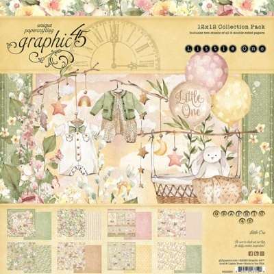 Pacote de papel de scrapbooking com temas infantis e padrões florais em tons pastel