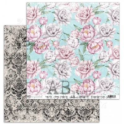 Papel decorativo duplo com padrão floral e padrão damasco