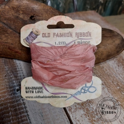 Fita rosa claro Old Fashion Ribbon em cartão decorativo com texto e imagens