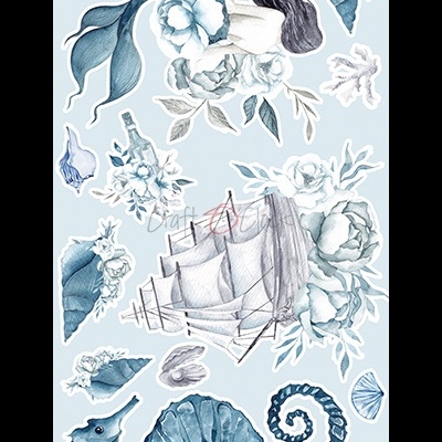 Autocolantes de temas marinhos e náuticos em azul e branco