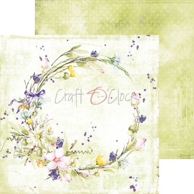 Papéis decorativos para artesanato com padrões florais e fundo verde claro