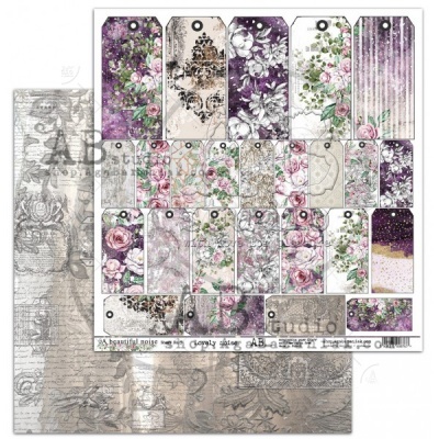 Conjunto de etiquetas decorativas florais em papel com vários tamanhos e cores suaves.