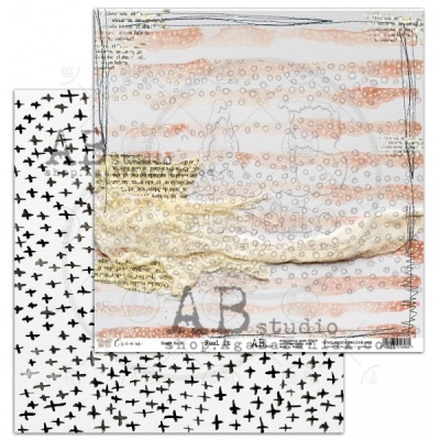 Papel decorativo com padrão retro e assinatura AB studio