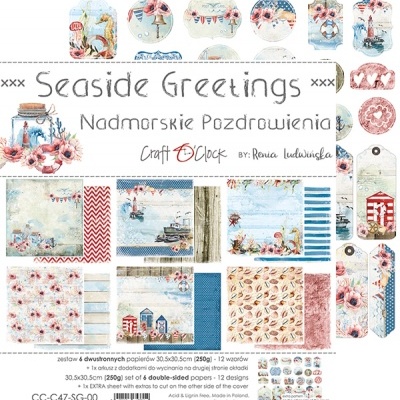 Papel decorativo para artesanato com tema marítimo em vários padrões coloridos