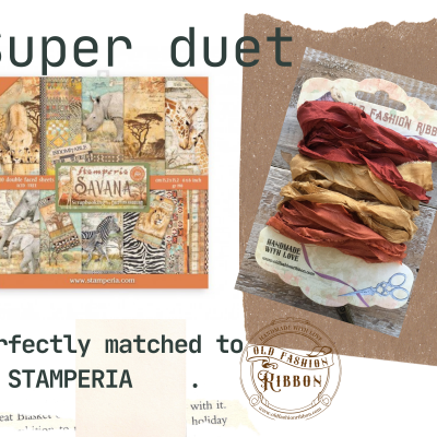 Conjunto de papéis decorativos com tema de savana e pacote de fitas vintage em vermelho, dourado e castanho